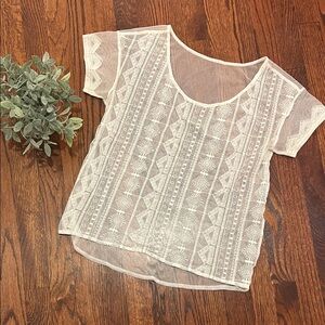 White Sheer Lace Top